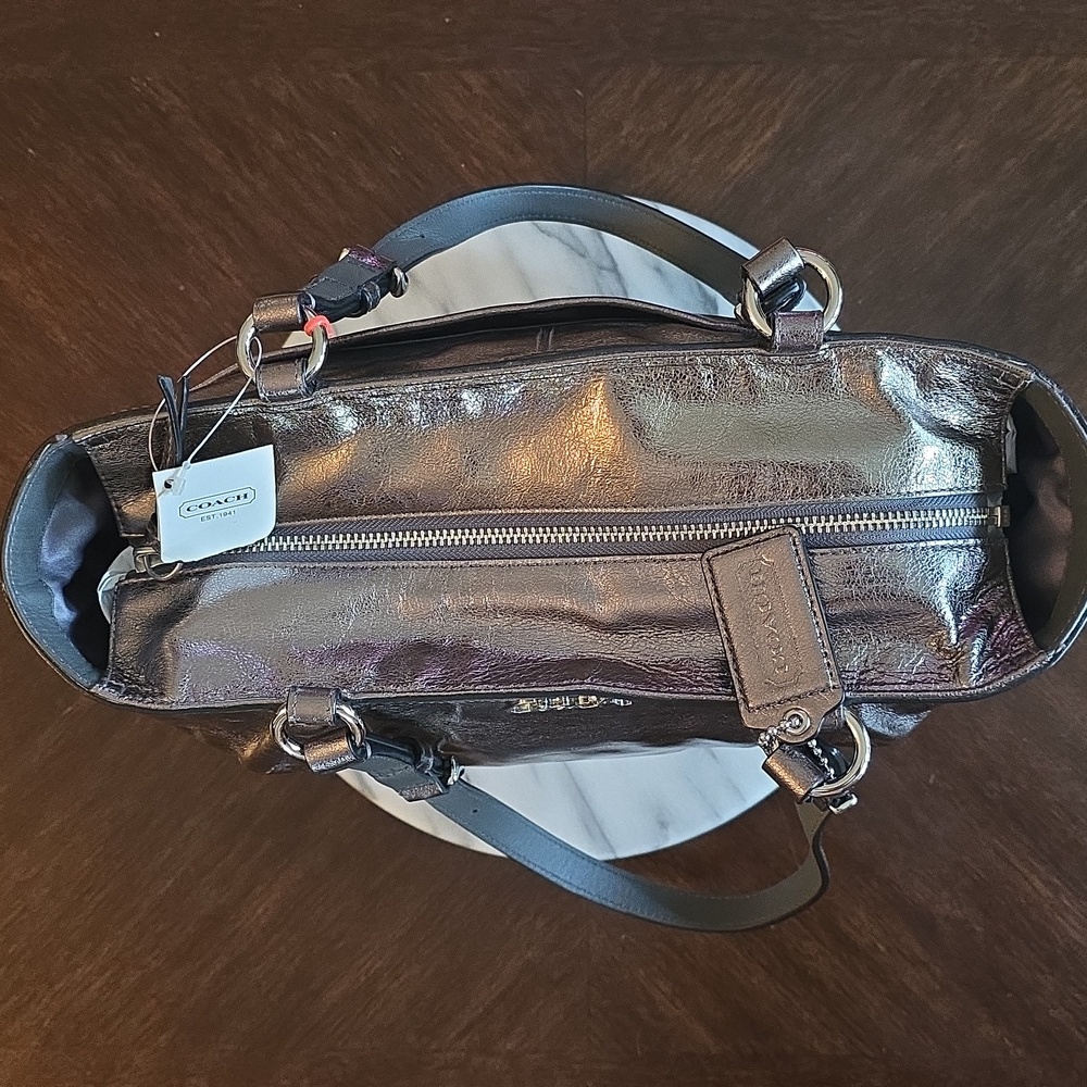 Coach Gunmetal Shimmering Metallic Tote! NWT ๐ 2011 - Picture 9 of 17